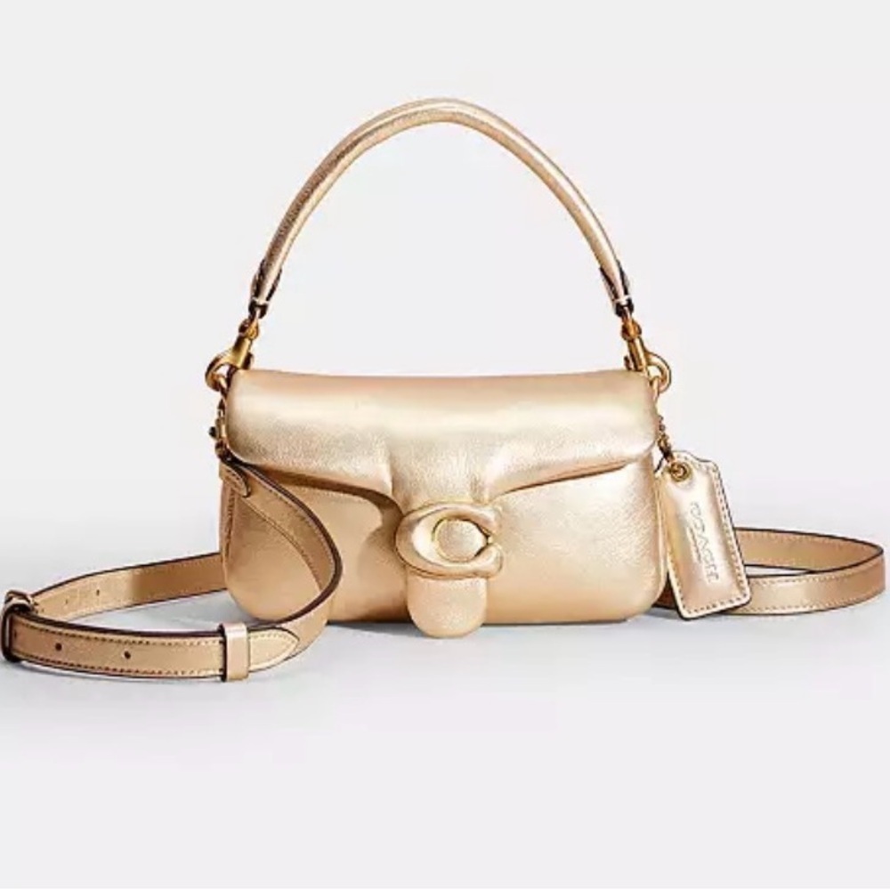 Coach Pillow Tabby Metallic Soft Gold Shoulder Bag